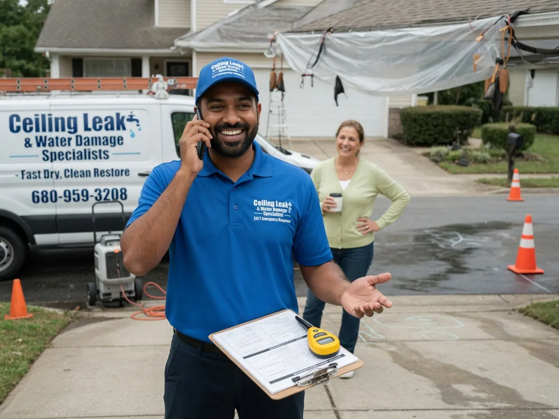 Ceiling Leak Cleanup Pine Village, IN FAQs